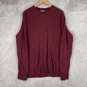Artefact Crewneck Sweater Mens Large Burgundy 100% Cashmere Long Sleeve Knit
